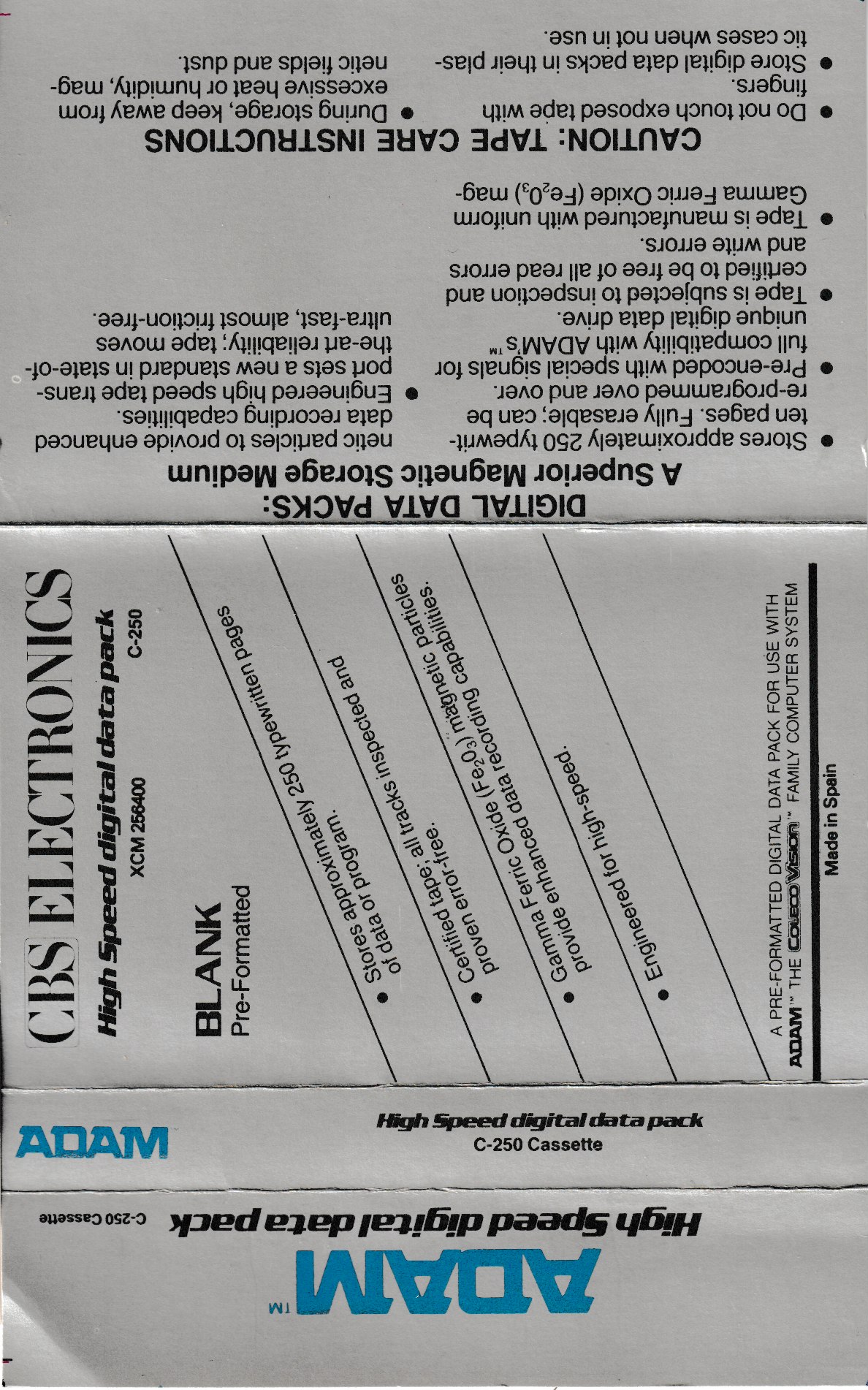 Coleco ADAM Blank Jcard 